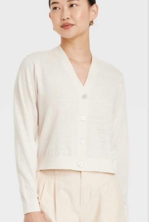 a new day Sweaters - a new day Cream V-Neck Button-Front Cardigan